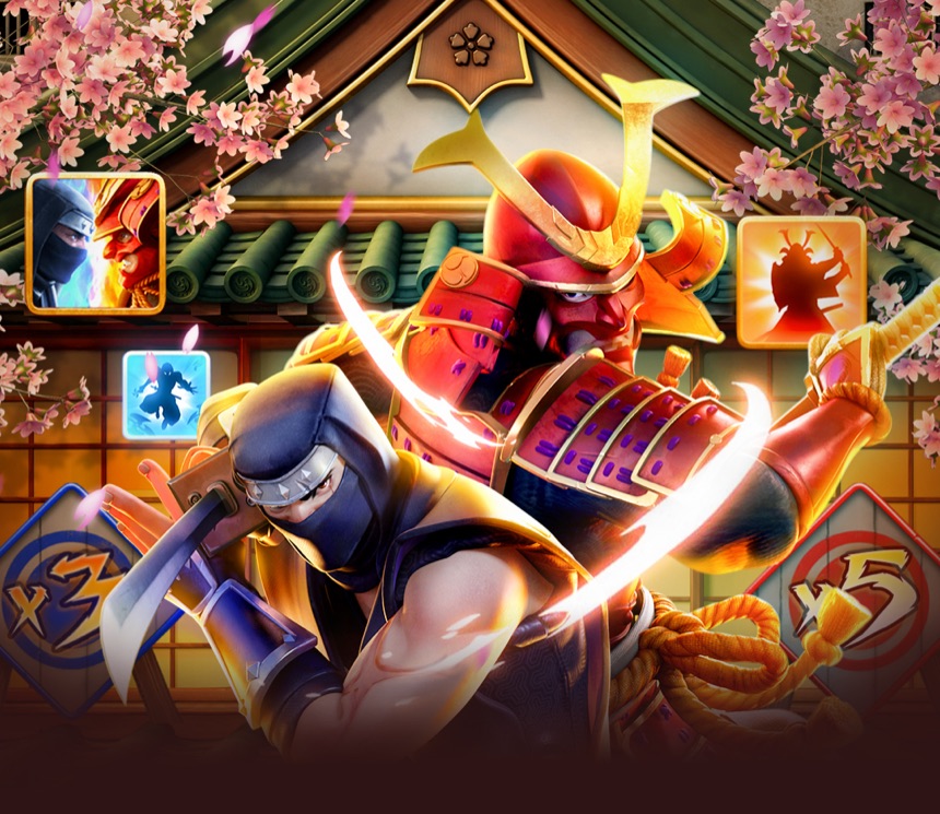เกมสล็อต Ninja vs Samurai นินจาปะทะซามูไร จากค่าย PG Soft